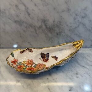 Handmade Butterfly and Floral Decoupage Decorative Shell